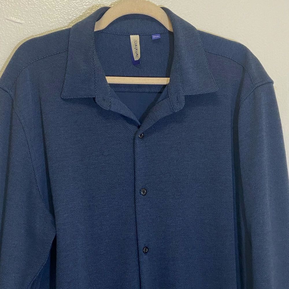Artefact - Stretchy Navy Casual Slim Fit Shirt - Men's size XL